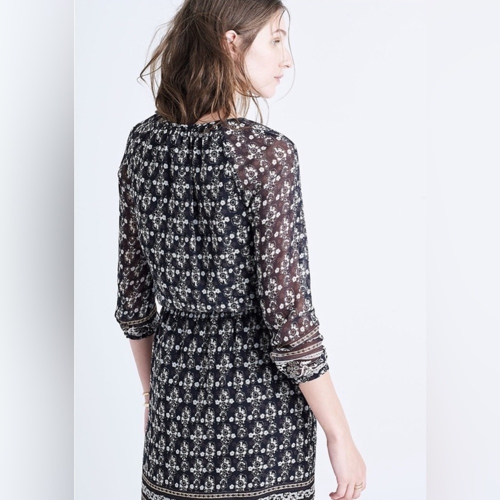 Madewell Woodland Artisan Floral Dress in Black - Size 2 - Picture 2 of 3